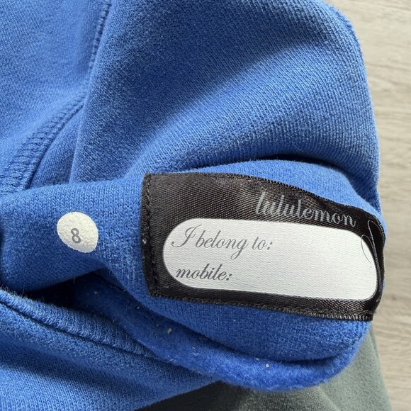 Vintage Lululemon Scuba Hoodie OG RARE No thumbholes Blue Size 8 EUC - Picture 12 of 12